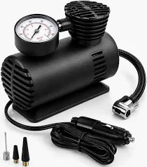 Portable 12V Heavy Duty Car Air Compressor – Electric Tire Inflator Pump with Analog Pressure Gauge