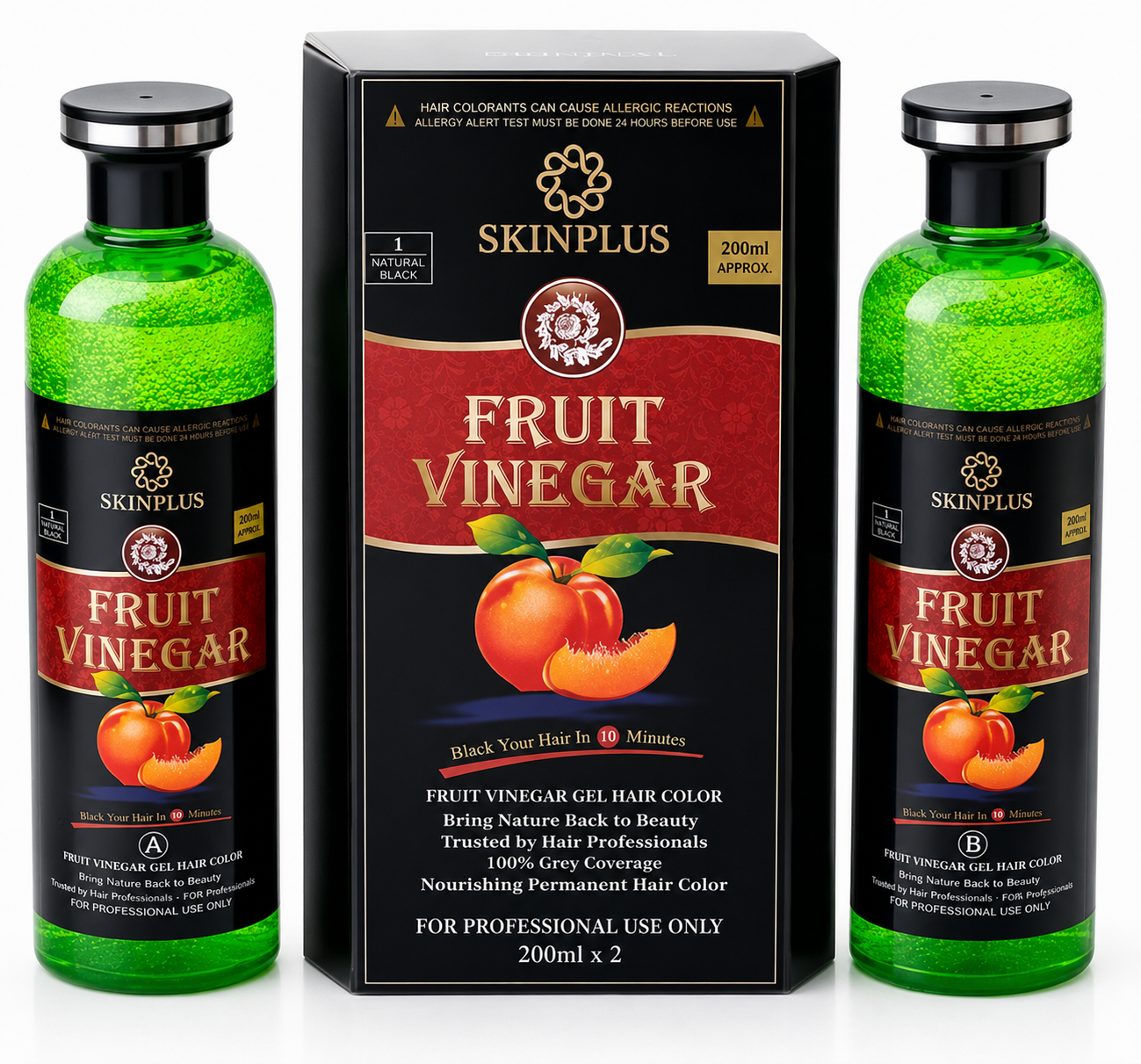 Fruit vinegar hair black colour 200ml 1+1 bottel