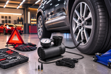 Portable 12V Heavy Duty Car Air Compressor – Electric Tire Inflator Pump with Analog Pressure Gauge