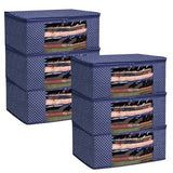 Premium Set of 6 Foldable Clothes Storage Bags with Transparent Window