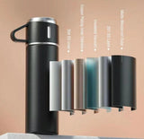 Vacuum Insulated Flask Gift Set with 500ml Bottle & 2 Stainless Steel Cups, 3 Piece Set