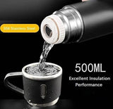 Vacuum Insulated Flask Gift Set with 500ml Bottle & 2 Stainless Steel Cups, 3 Piece Set
