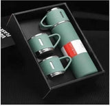 Vacuum Insulated Flask Gift Set with 500ml Bottle & 2 Stainless Steel Cups, 3 Piece Set