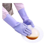 Silicone Dishwashing Cleaning Gloves with Scrubber, Reusable Heat Resistant Kitchen Gloves (1 Pair)